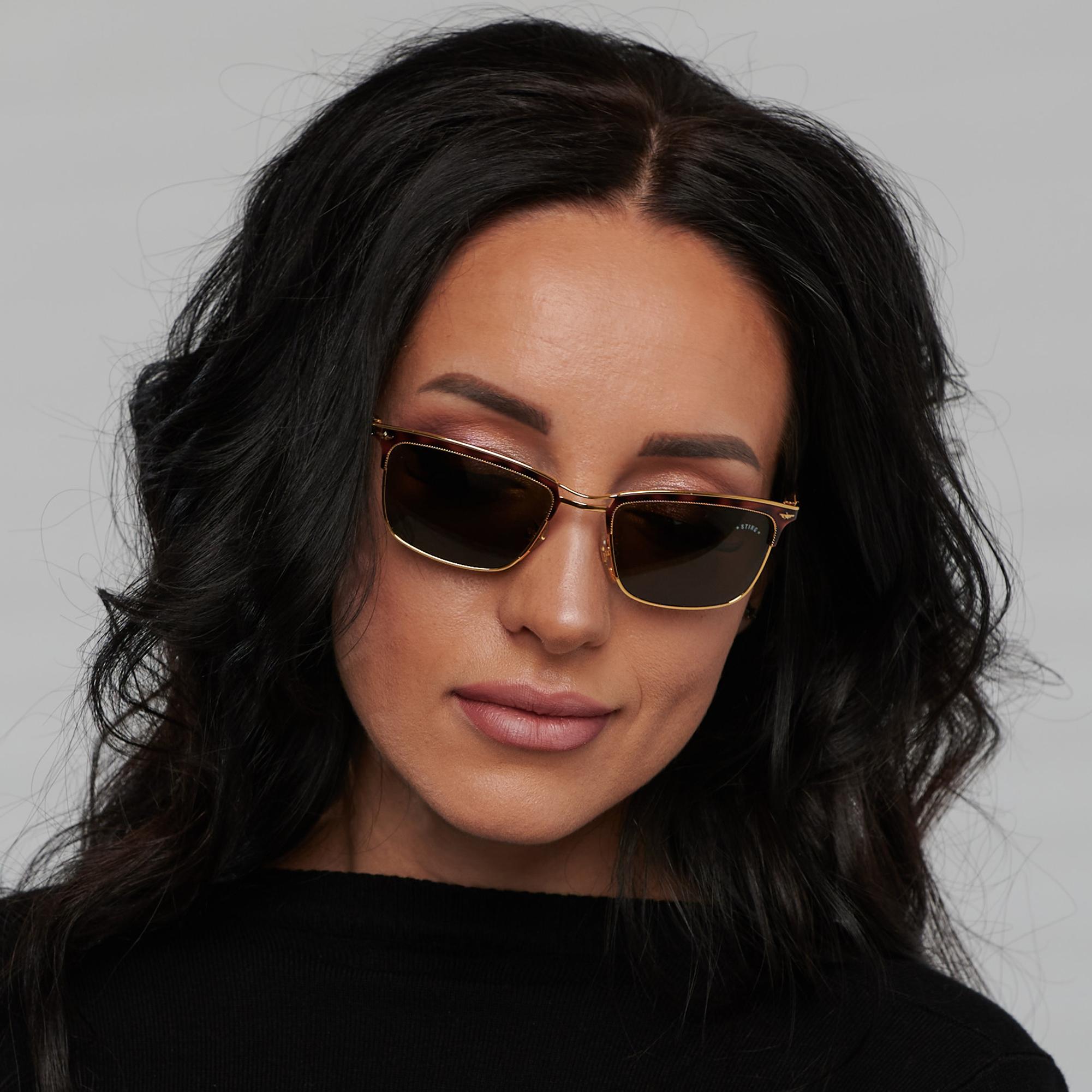 Black Sting gold vintage sunglasses, Italy 80s