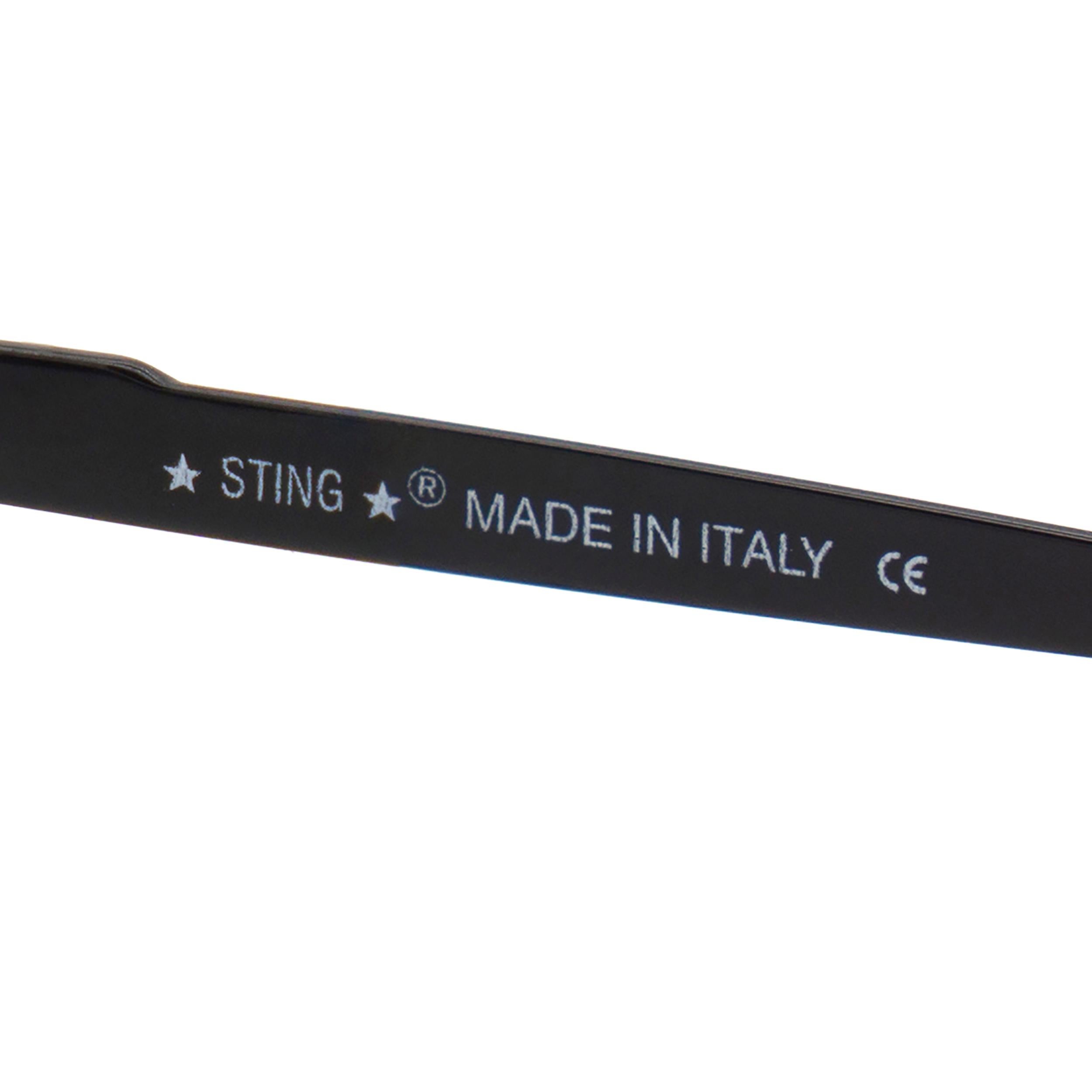 Nero Cerniere a molla esagonali per occhiali da sole vintage Sting in vendita