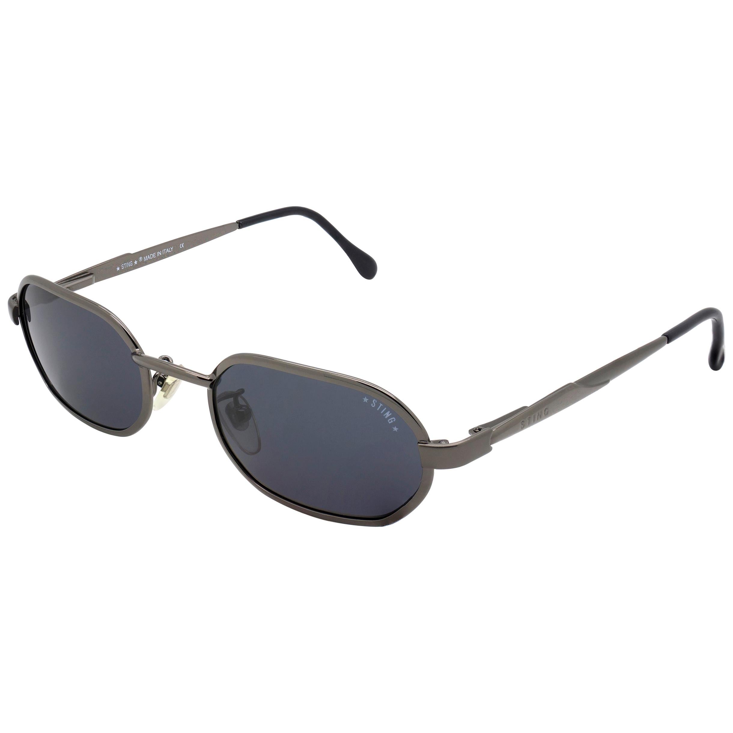 Sting hexagonal vintage sunglasses spring hinges For Sale