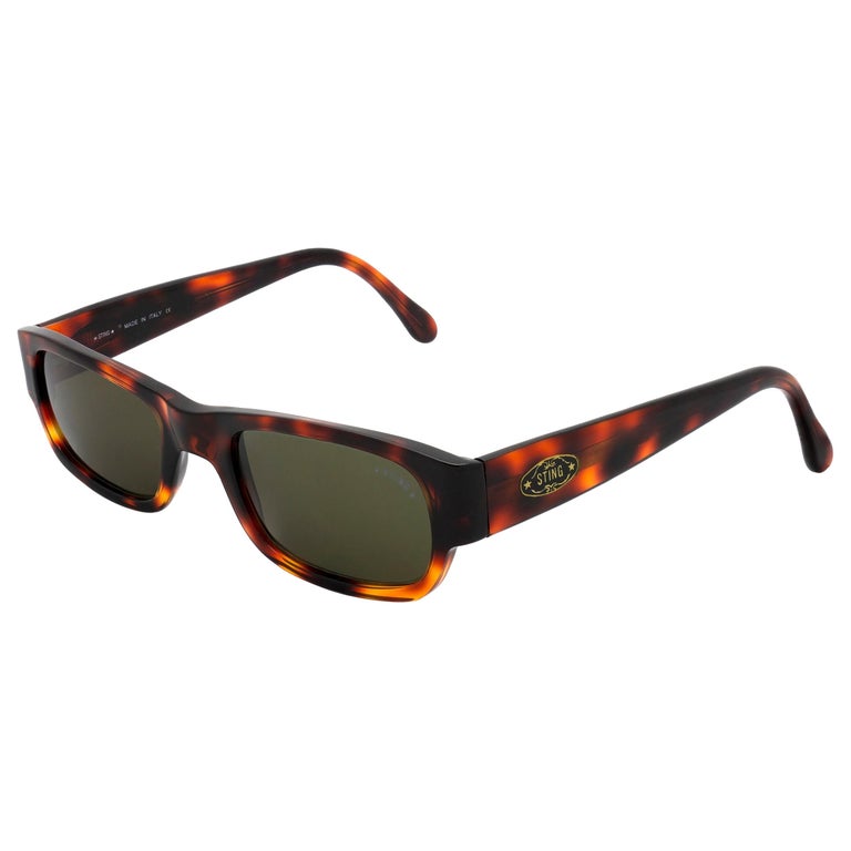 Sting narrow tortoise sunglasses, made in Italy For Sale at  display picture 3