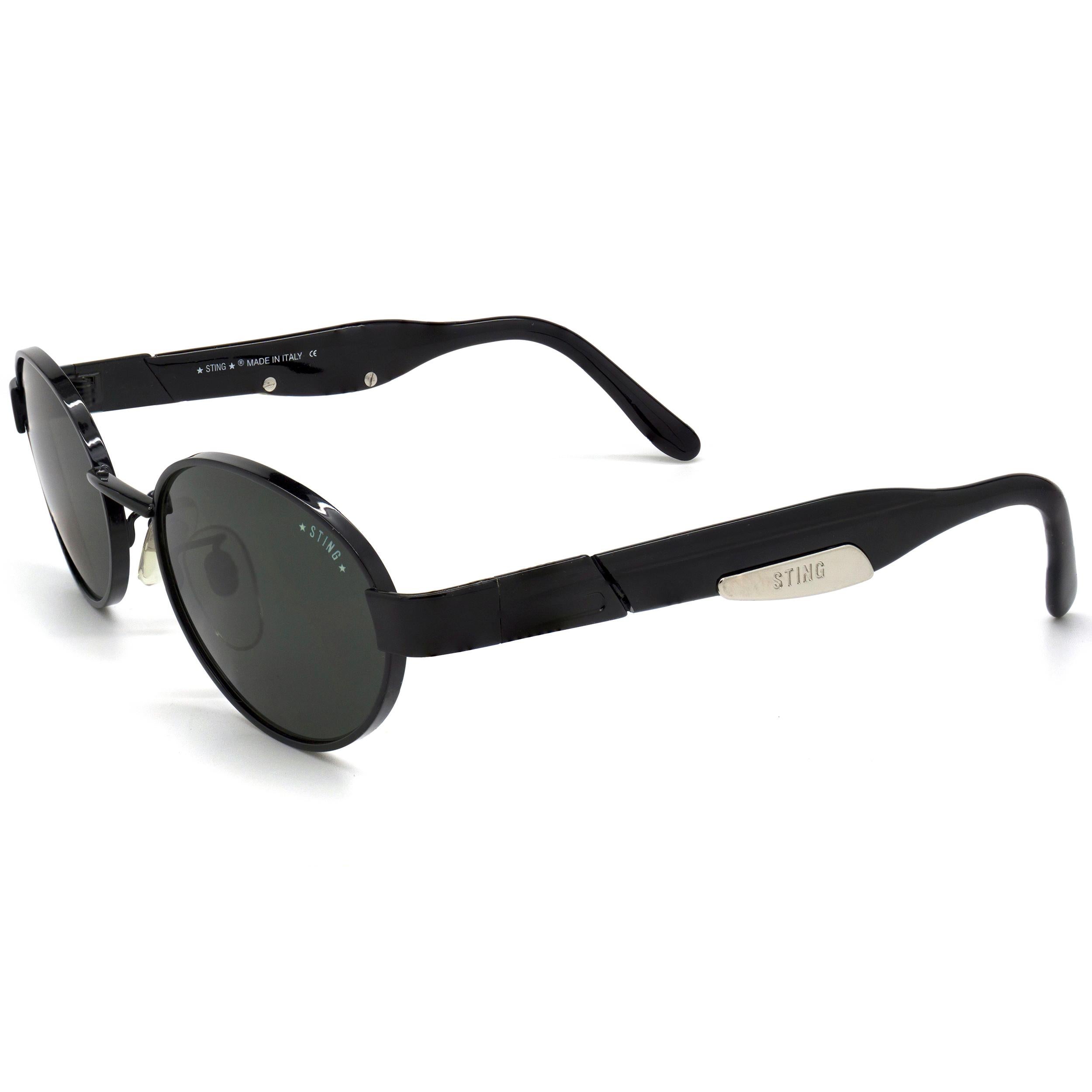 Black Sting oval sunglasses, Italy  For Sale