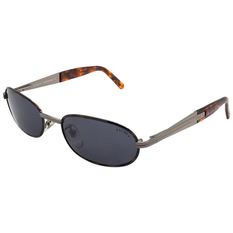 Sting oval vintage sunglasses, Italy 90s For Sale at 1stDibs  display picture 1