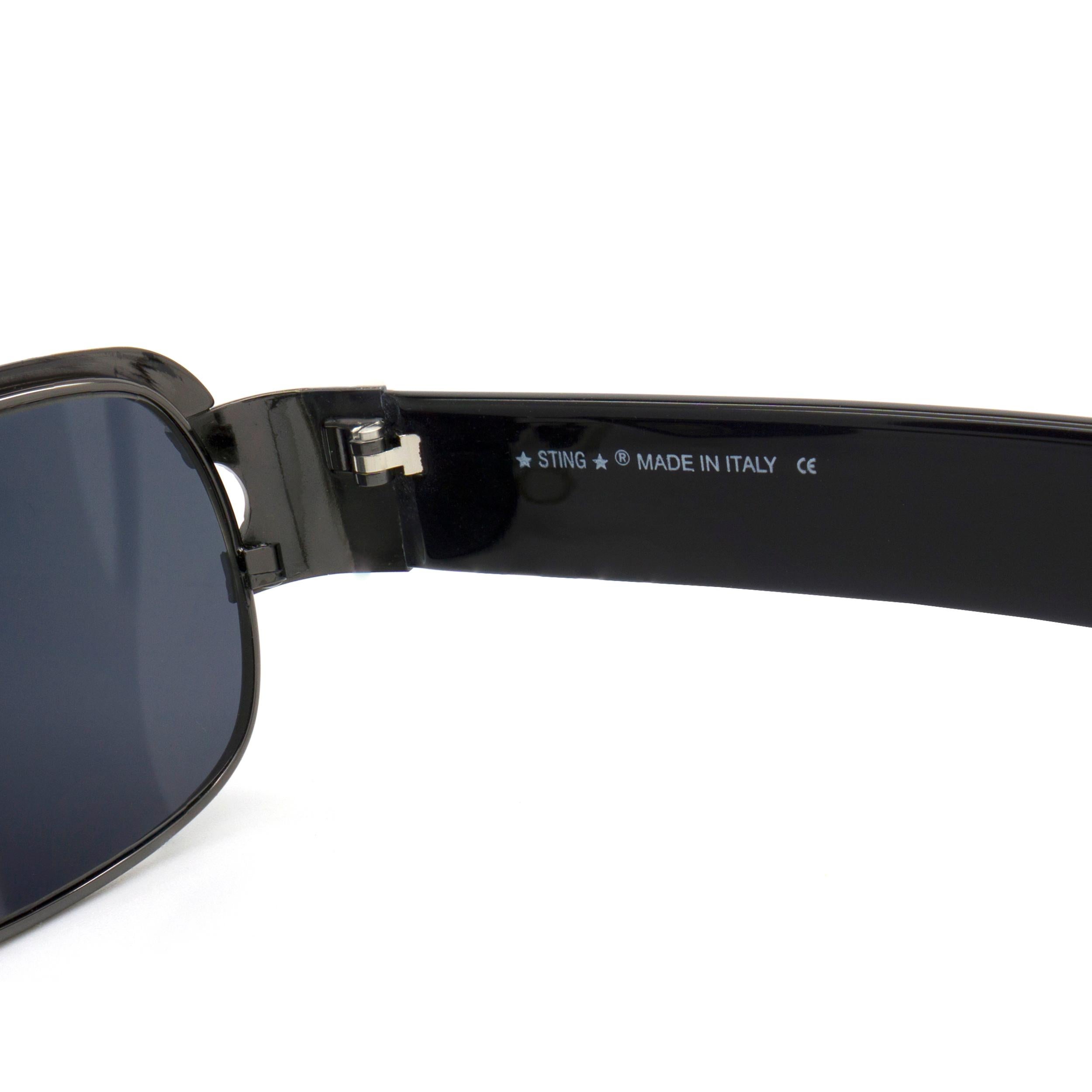 Sting rectangular vintage sunglasses, Italy 90s In New Condition For Sale In Santa Clarita, CA