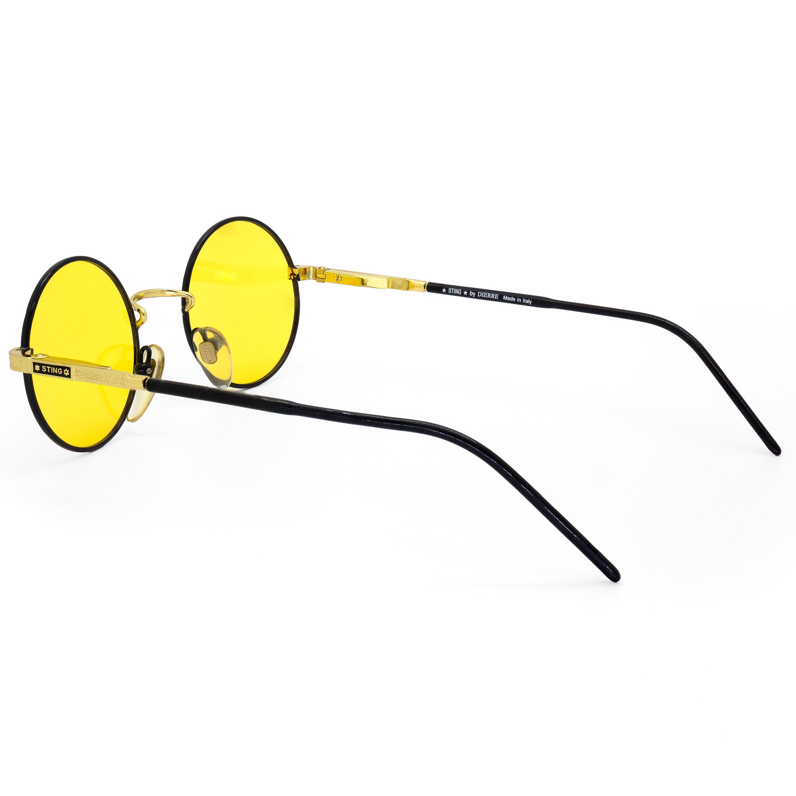 Sting round vintage sunglasses, Italy  In New Condition For Sale In Santa Clarita, CA
