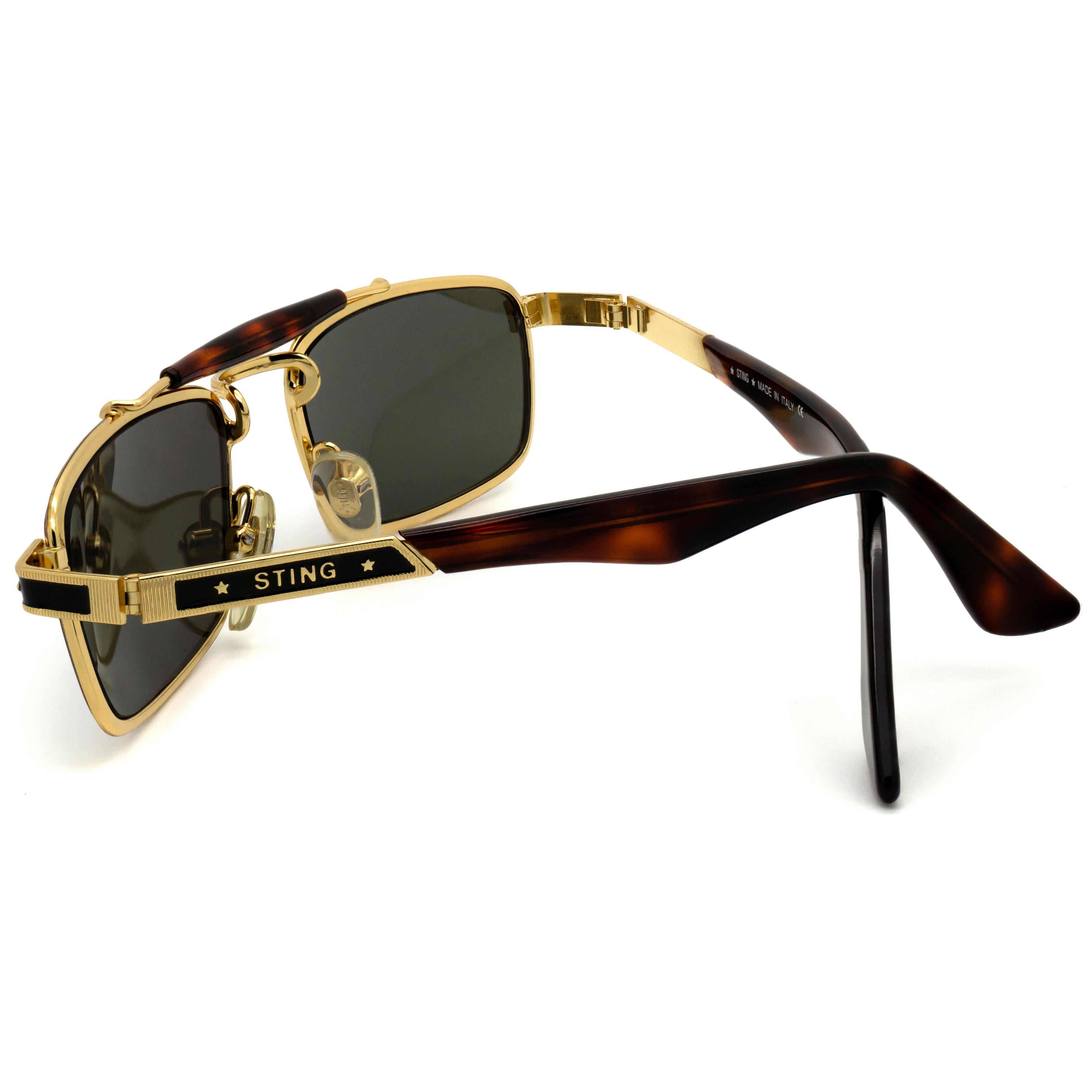 Sting Vintage-Sonnenbrille in Braun, Italien 80er Jahre im Zustand „Neu“ im Angebot in Santa Clarita, CA