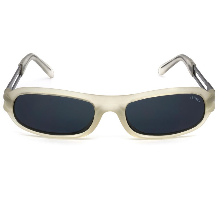 Lunettes De Soleil Vintage Sting 155 - Années 80, Monture Transparente, Style Aviateur - New Old Stock Italie