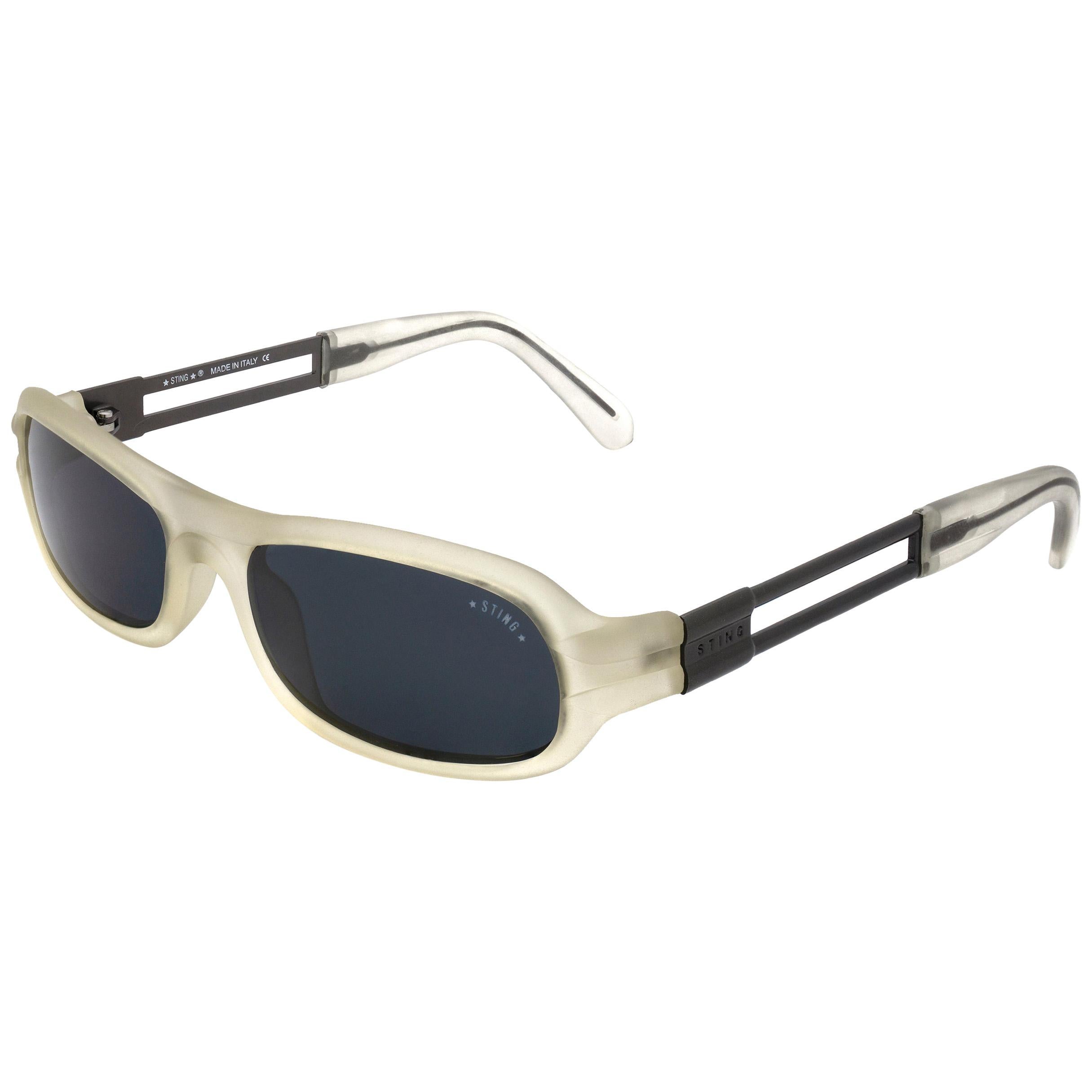 Vintage-Sonnenbrille mit Sting-Muster, hergestellt in Italien. Pfeile rechteckige Sonnenbrille 80er Jahre  im Angebot