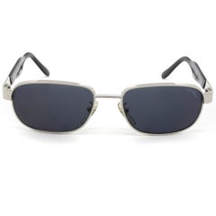 Sting vintage sunglasses, made in Italy. Silver rectangular sunglasses for men