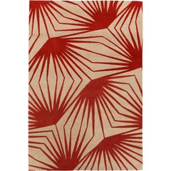 Stingray Red Hand-Knotted 10x8 Area Rug in Wool by Alexandra Champalimaud