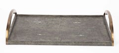 Stingray Shagreen Tray with Bronze Handles by Augousti