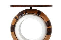 Stiped Contemporary Designer Massivholz Beistelltisch