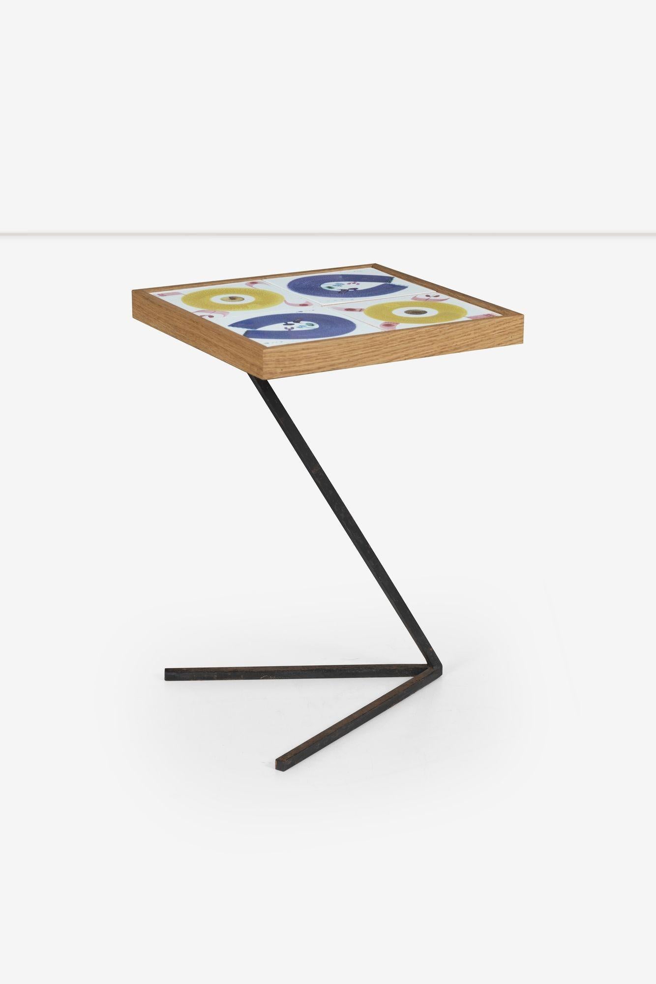 Stir Lindberg für Gustavsberg, maßgefertigter Beistelltisch mit Kachelplatte (Appliqué) im Angebot