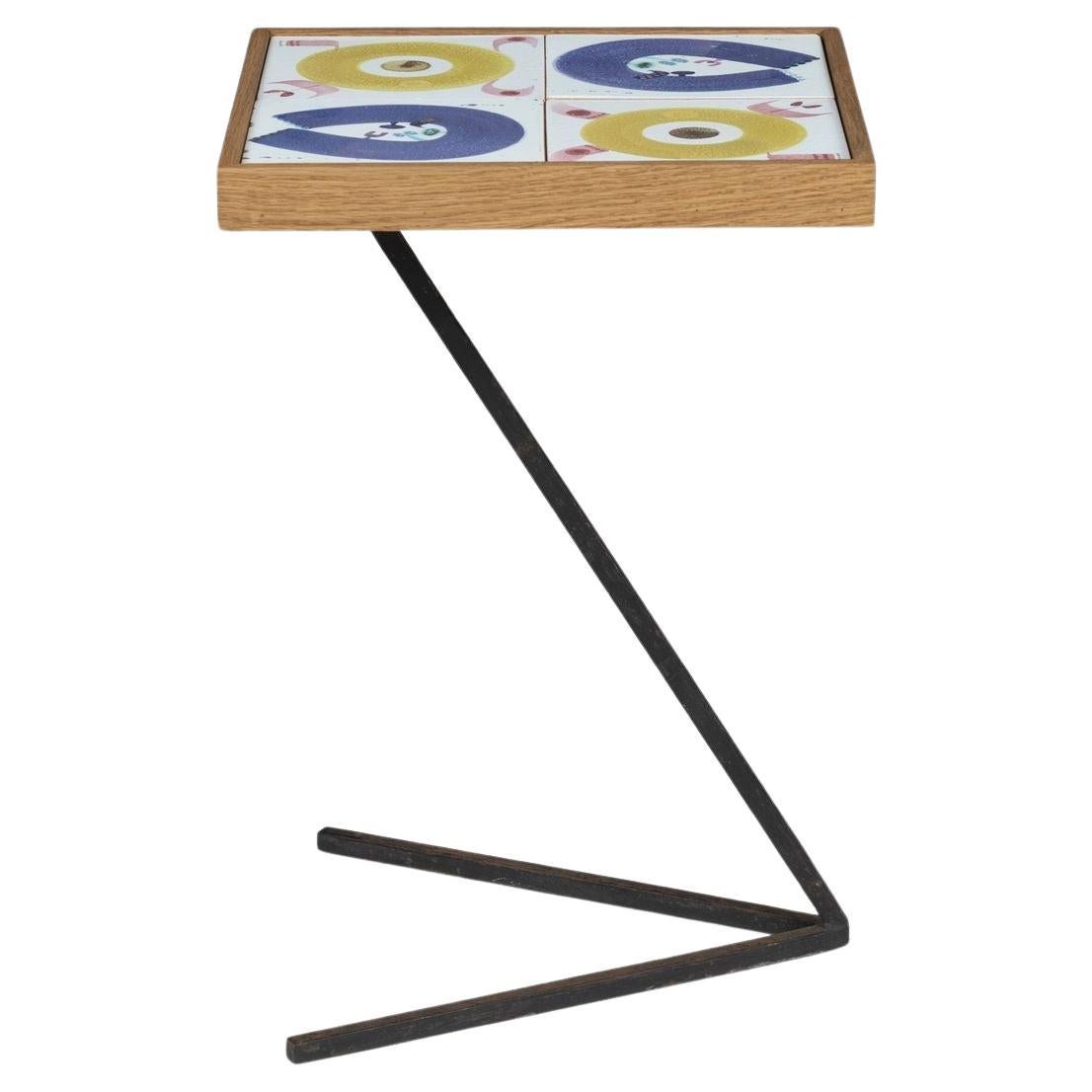 Stir Lindberg for Gustavsberg Custom Tile Top Side Table For Sale