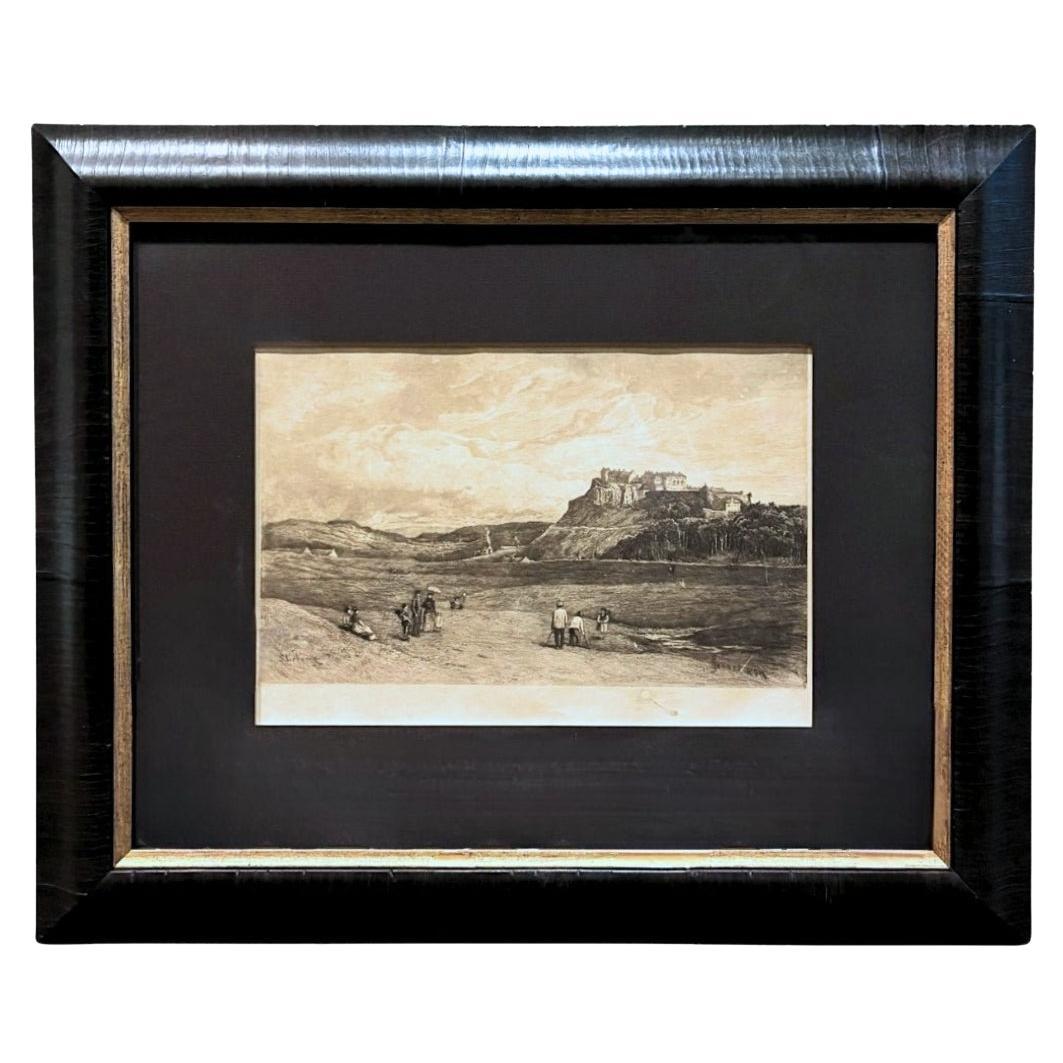 “Stirling Castle Links” Antique Golf Etching by George Aikman, 1893