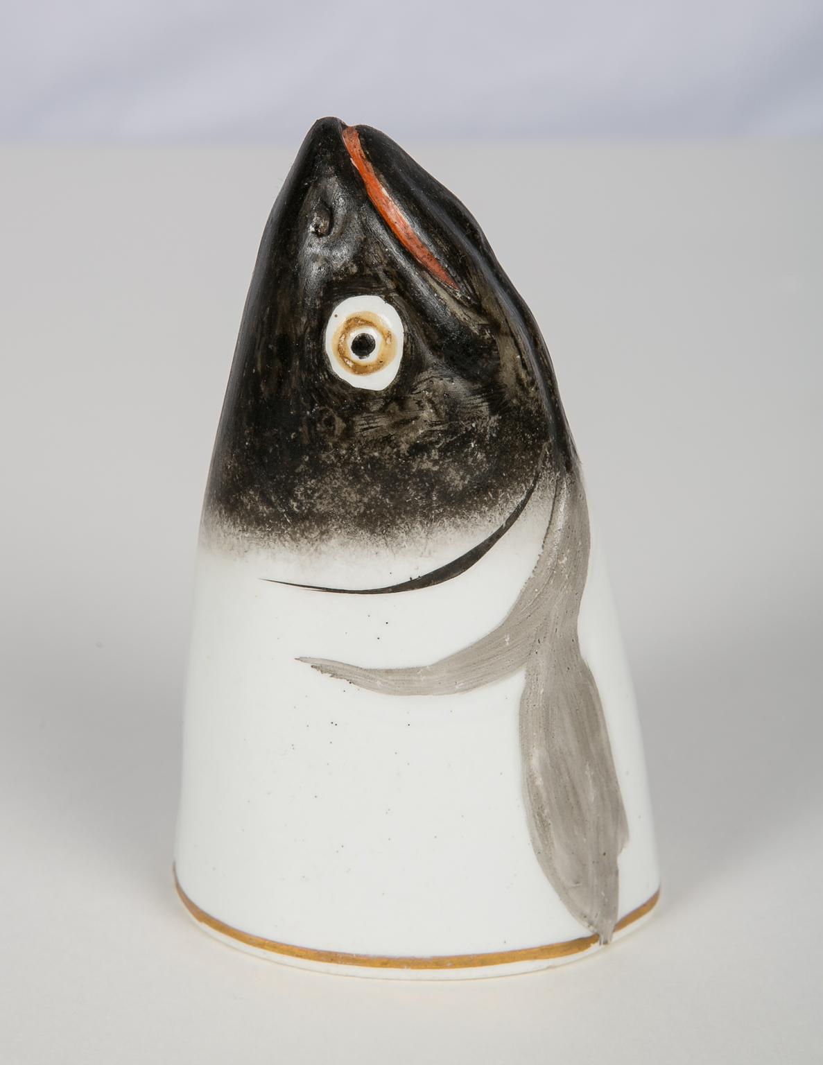 Porcelain Stirrup Cup in the Form of a Fish