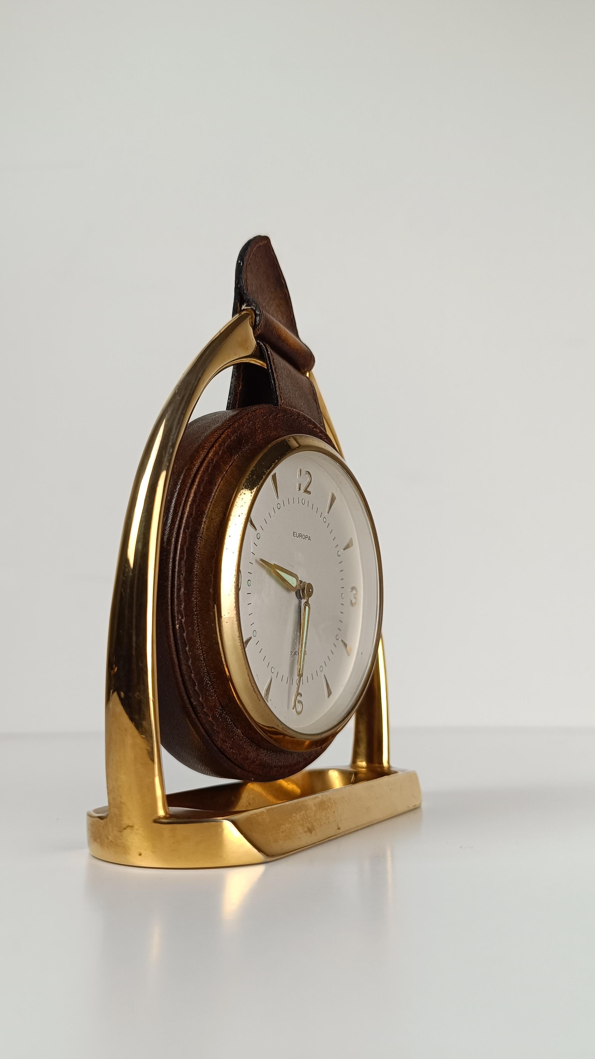 Stirrup Desk Alarm Clock in the style of Paul Dupré-Lafon for Hermès By Europa For Sale 5