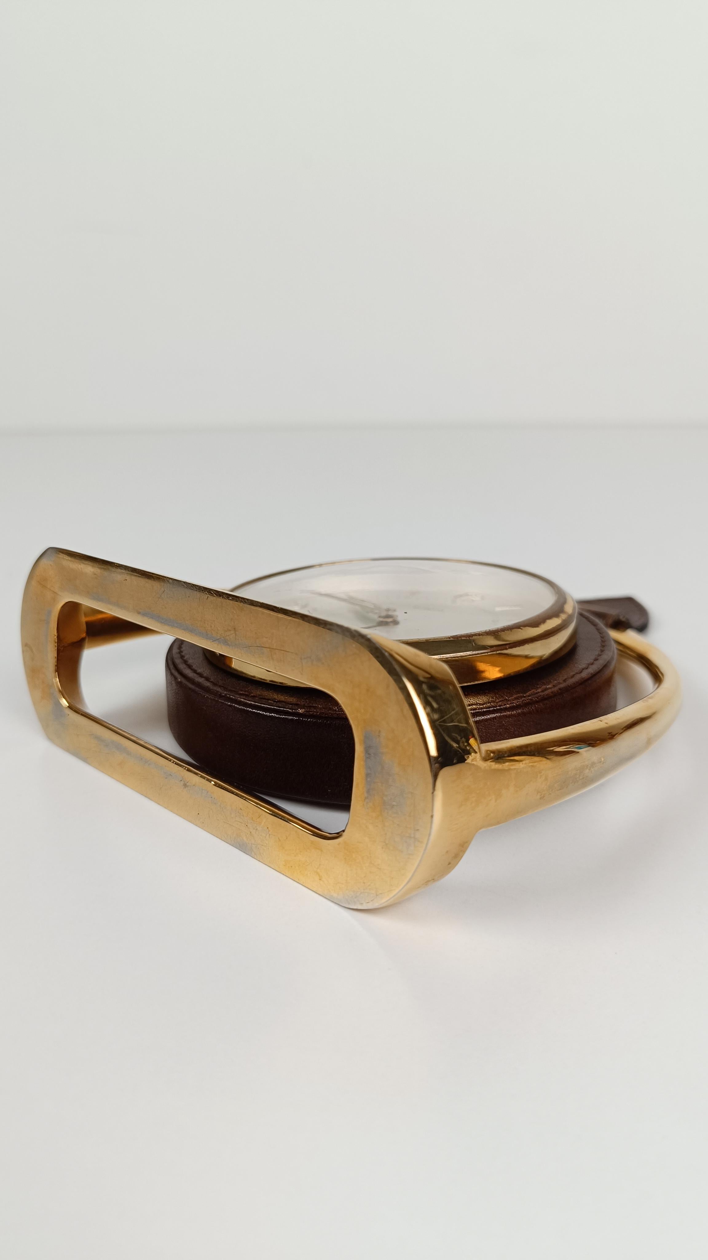 Stirrup Desk Alarm Clock in the style of Paul Dupré-Lafon for Hermès By Europa For Sale 6
