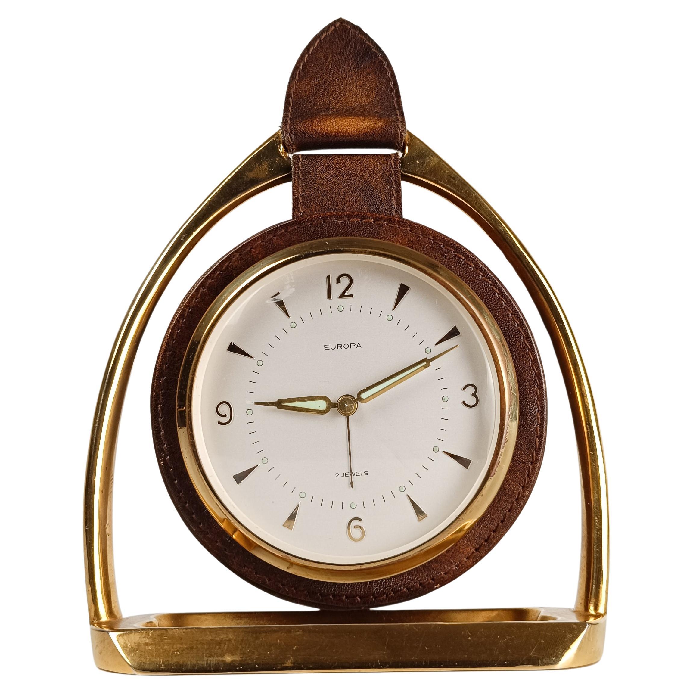 Stirrup Desk Alarm Clock in the style of Paul Dupré-Lafon for Hermès By Europa For Sale