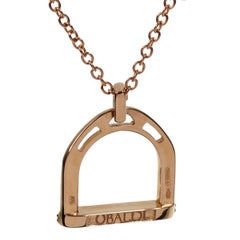 Stirrup Rose Gold Diamond Necklace