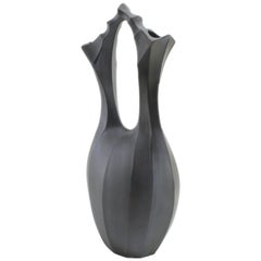 Stirrup Vase Large Black Vase Modern Contemporary Glazed Porcelain