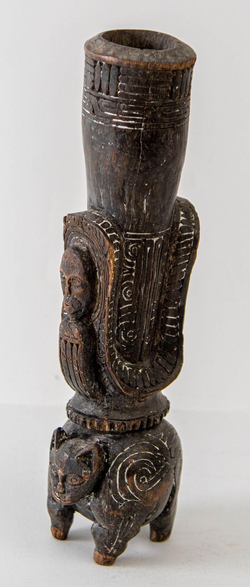 Stirrup Vessel Wood Hand- Carved Massim People Papua New Guinea For Sale 12