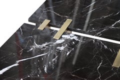 'Stitch' Black YSL Marble and Brass Modern Coffee Table