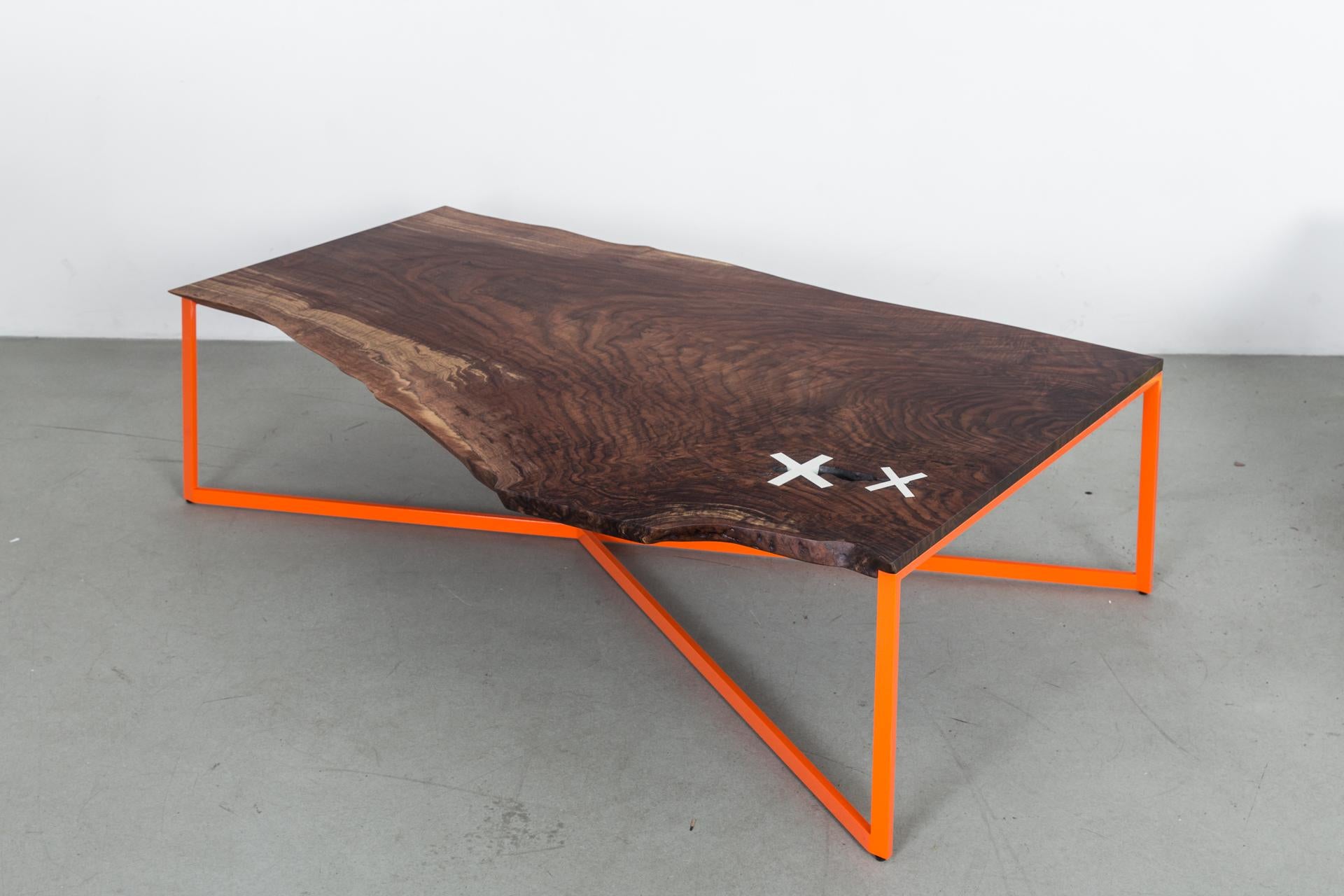 Contemporary Stitch Coffee Table in Walnut For Sale