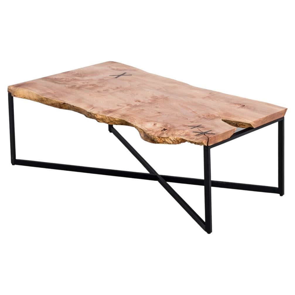 Stitch Coffee Table in Big Leaf Maple For Sale