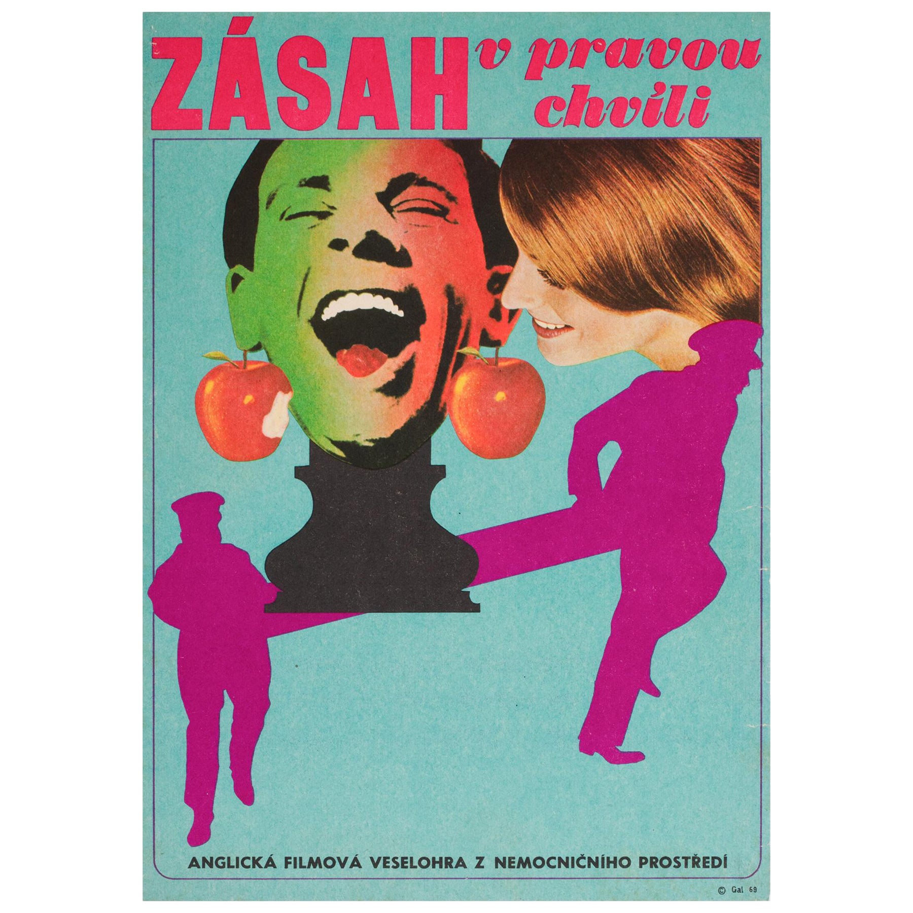 Tschechisches A3-Filmplakat, Jaromir Gal, Stitch in Time, 1969 im Angebot