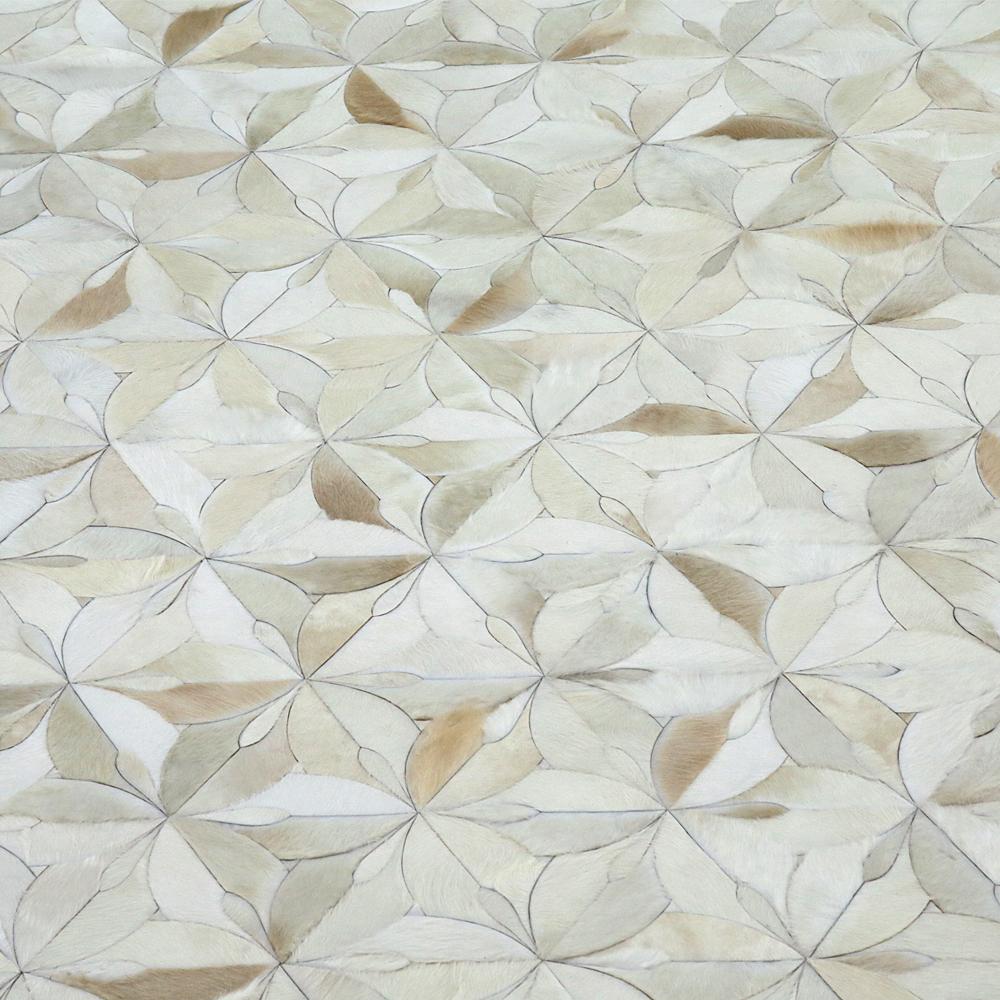 Stitch weniger anpassbar Rindsleder Creme Flores Bereich Teppich XXLarge (Art déco) im Angebot