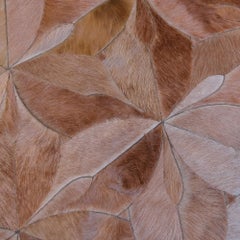 Stitch by Stitch by Stitch personnalisable Tapis de sol en cuir de vache rose et argile Flore Large