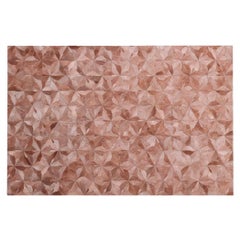 Stitch less Customizable Cowhide Pink Clay Flores Area Rug Small