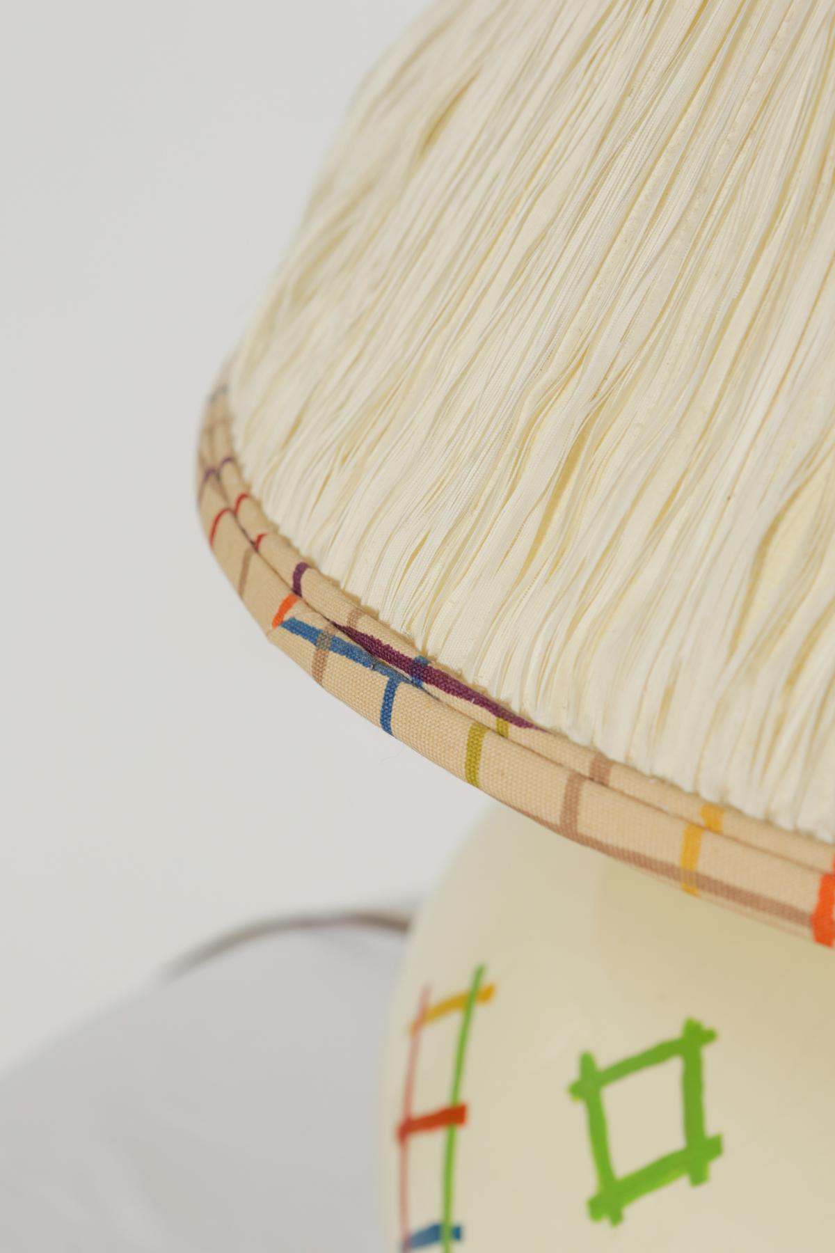 North American Stitch Pattern Hand Painted Table Lamp