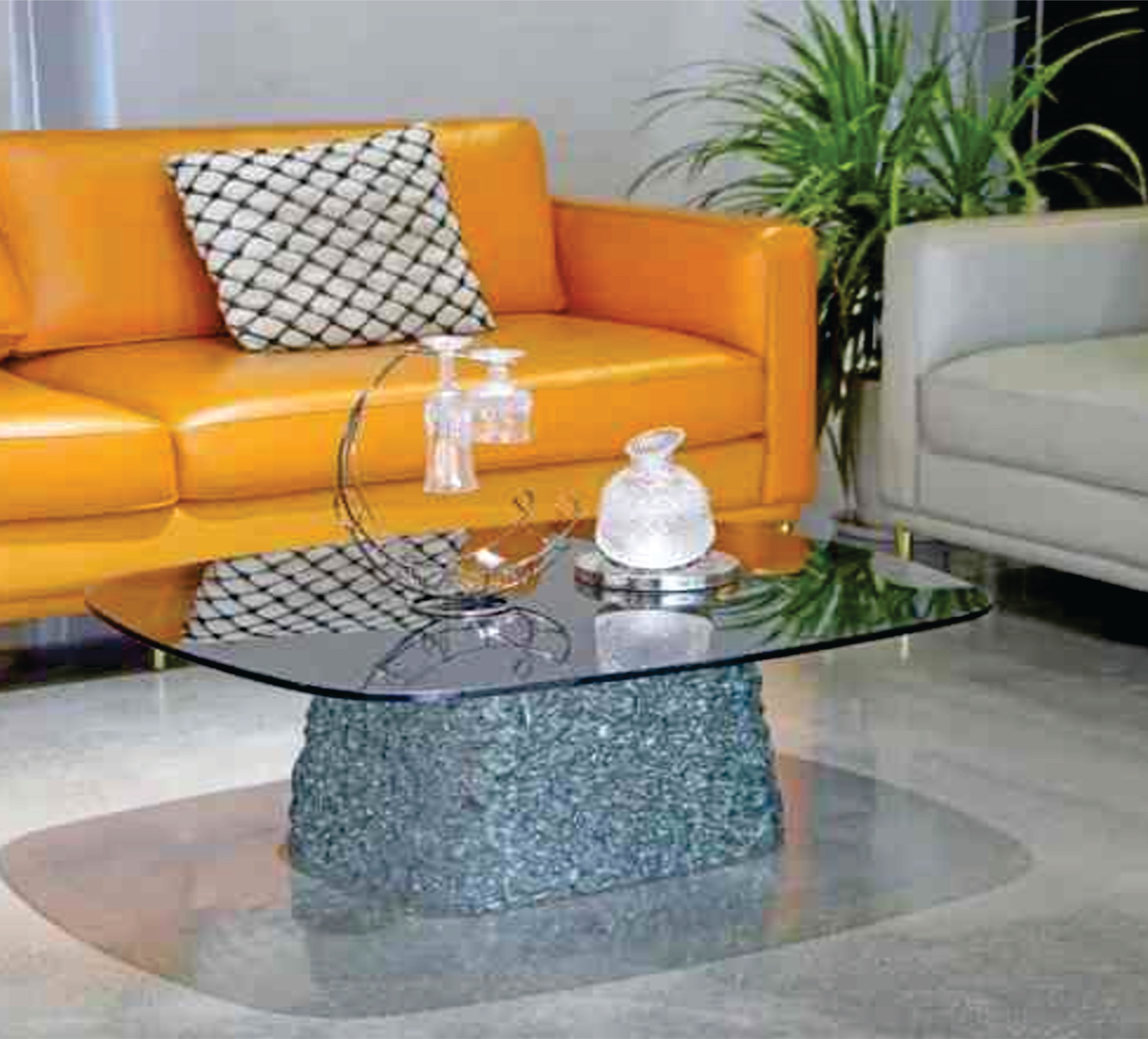 American Stitch Rectangle Coffee Table – Carbonate Stitched Base, In Multiple Colors For Sale