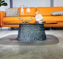 Modern Glass Top End Table – Compact Side Table for Living Room or Bedroom