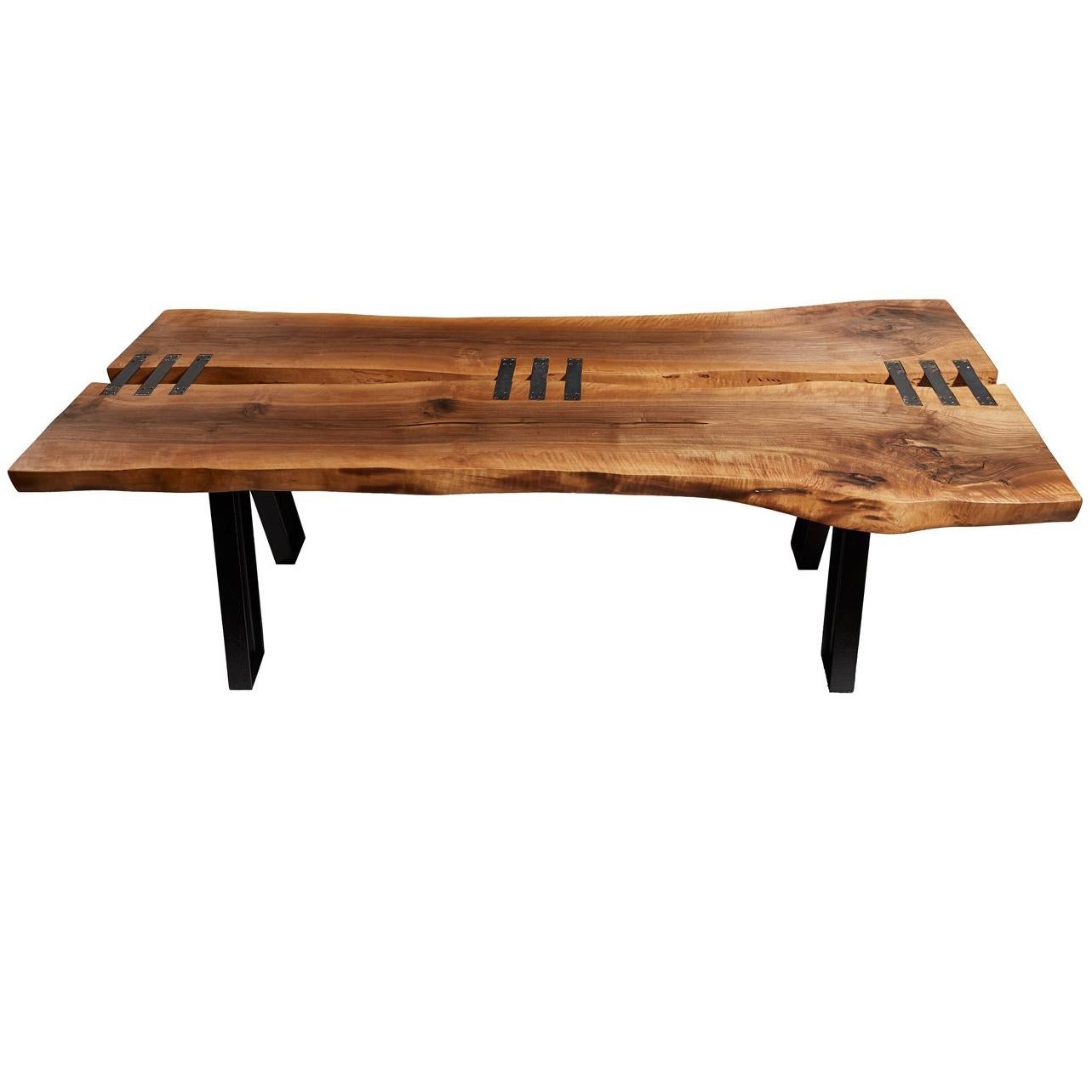 Stitch Walnut Live Edge Dining Table For Sale