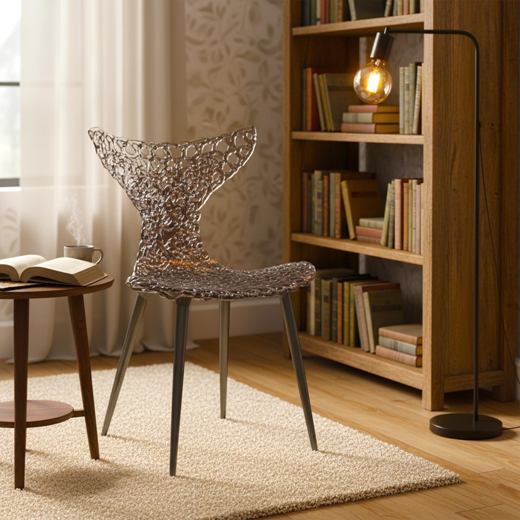 Innovativer Stuhl - Fließendes Design mit Lichtreflexen und kräftigen Farboptionen (Art déco) im Angebot