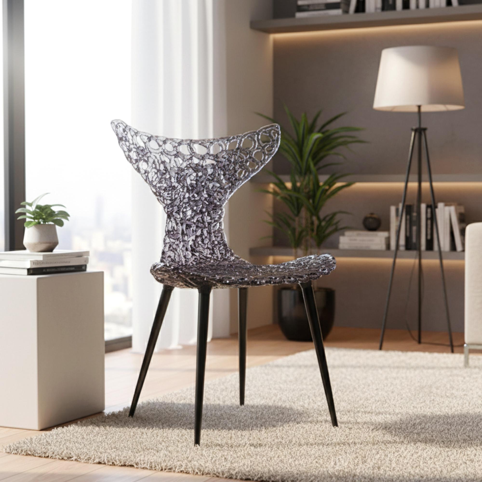Innovativer Stuhl - Fließendes Design mit Lichtreflexen und kräftigen Farboptionen (Art déco) im Angebot