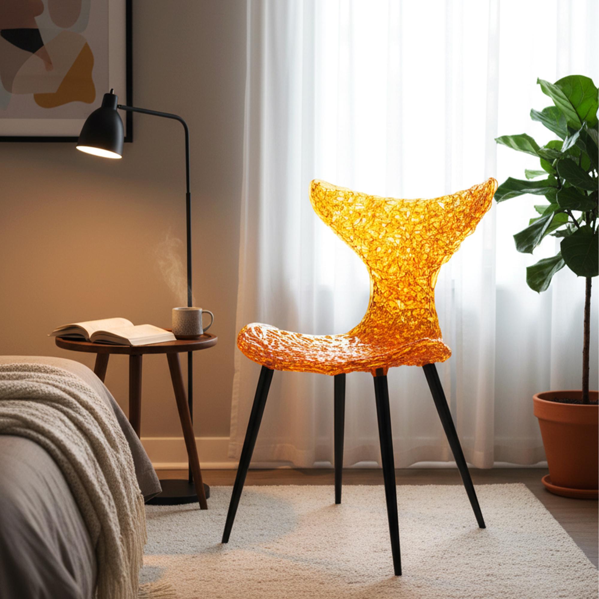Inspiriert von den anmutigen Bewegungen eines Fisches, zeigt der Innovative Chair ein verspieltes, auf dem Kopf stehendes Schwanzdesign, das sowohl fließend als auch elegant ist. Dieser moderne Stuhl ist mehr als nur eine Sitzgelegenheit - er ist