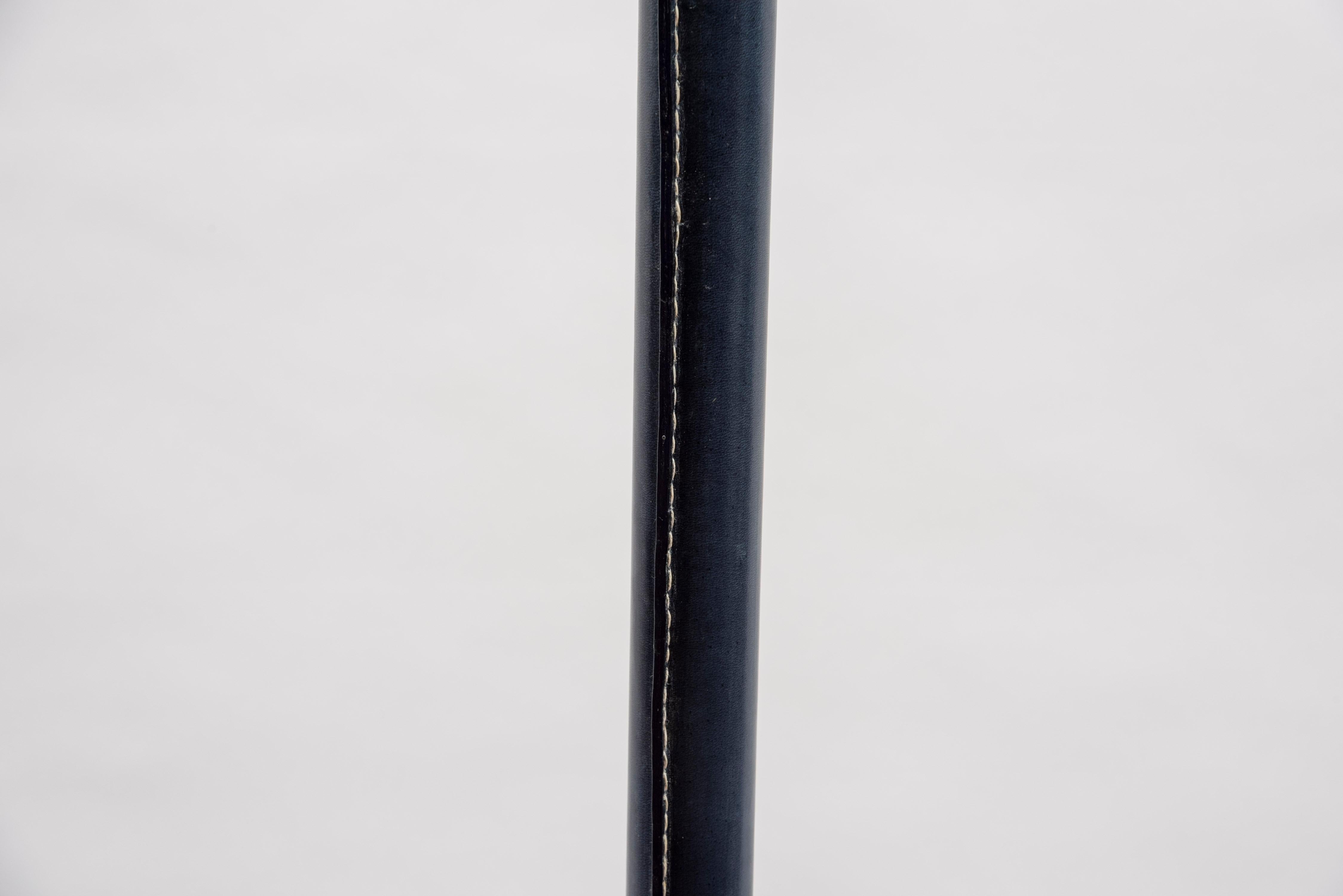 Stitched Leather Coat Stand by Jacques Adnet In Good Condition For Sale In Bois-Colombes, FR