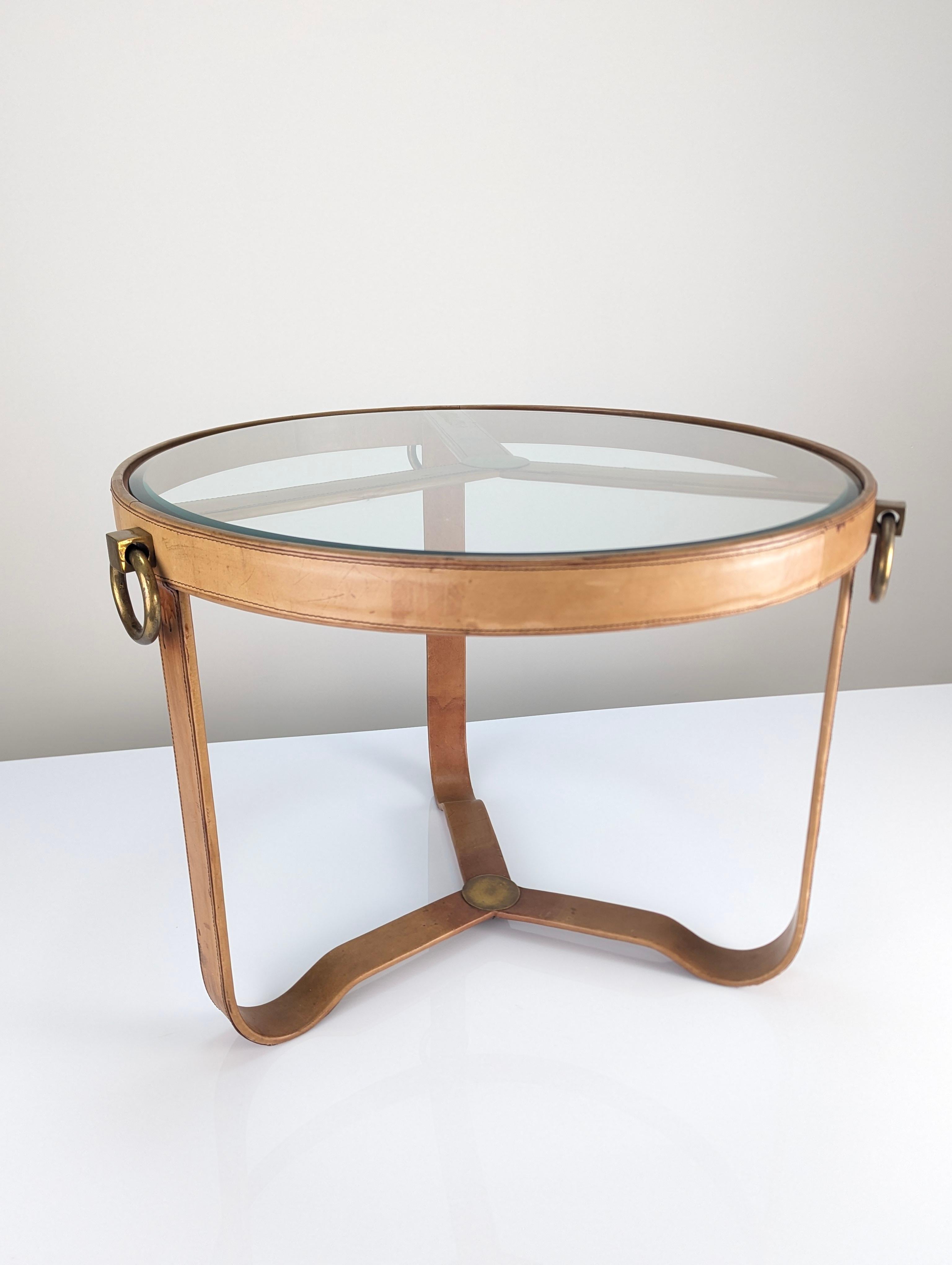Table basse cousue dans le style de Jacques Adnet en vente 3