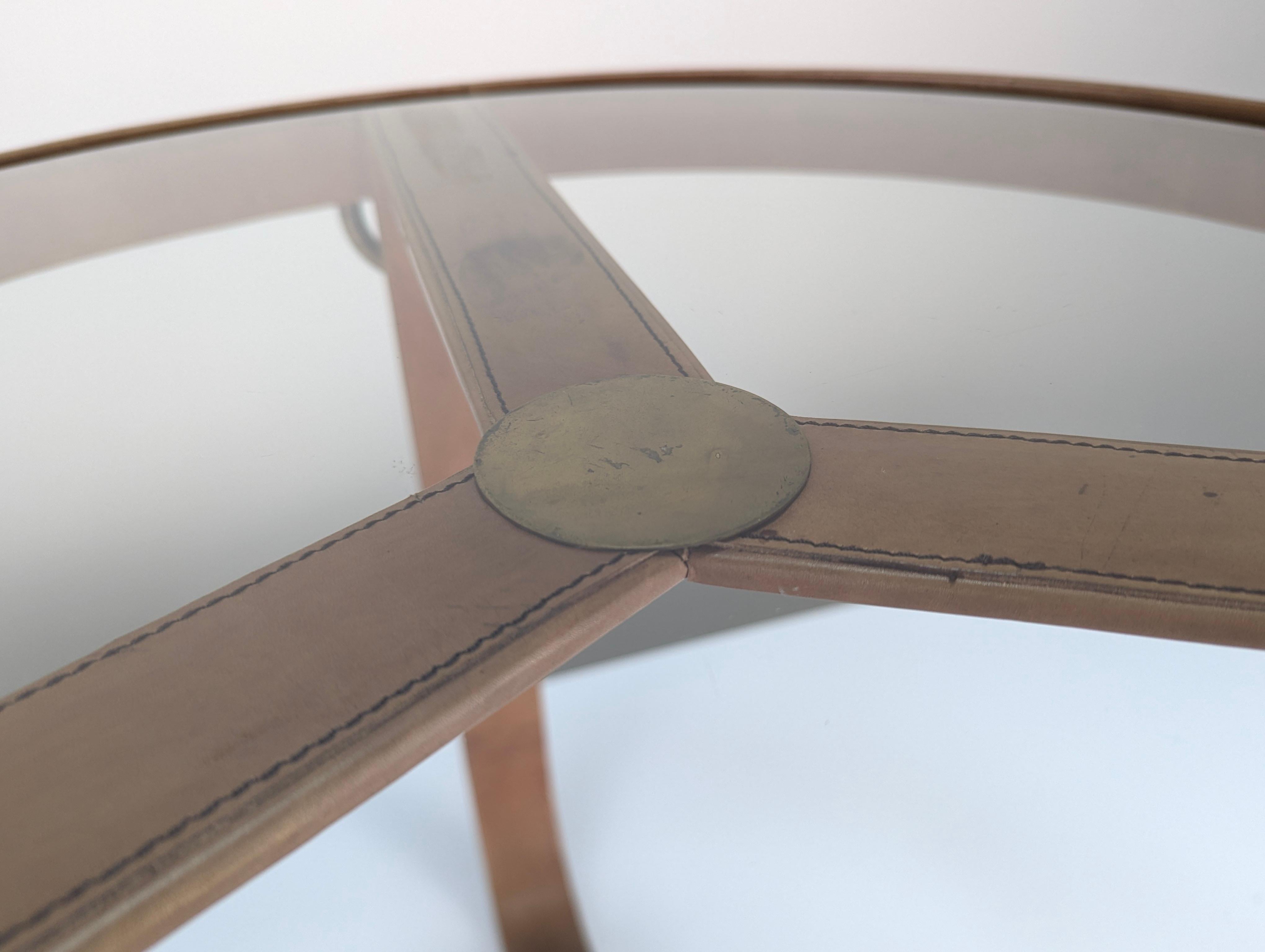 Table basse cousue dans le style de Jacques Adnet en vente 2