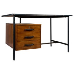 Stitched Leather Desk by Jacques Adnet