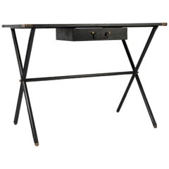 Stitched Leather Desk by Jacques Adnet