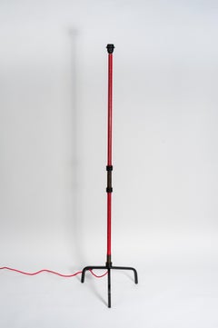 Stitched Leather Floor Lamp by Jacques Adnet
