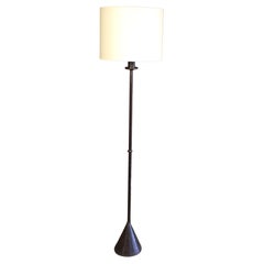 Stitched Leather Floor Lamp by Valenti, Spain, 1950s
