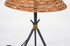 Stitched Leather Lamp by Jacques Adnet