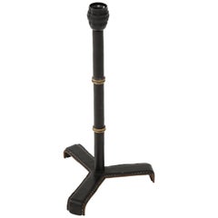 Stitched Leather Lamp by Jacques Adnet