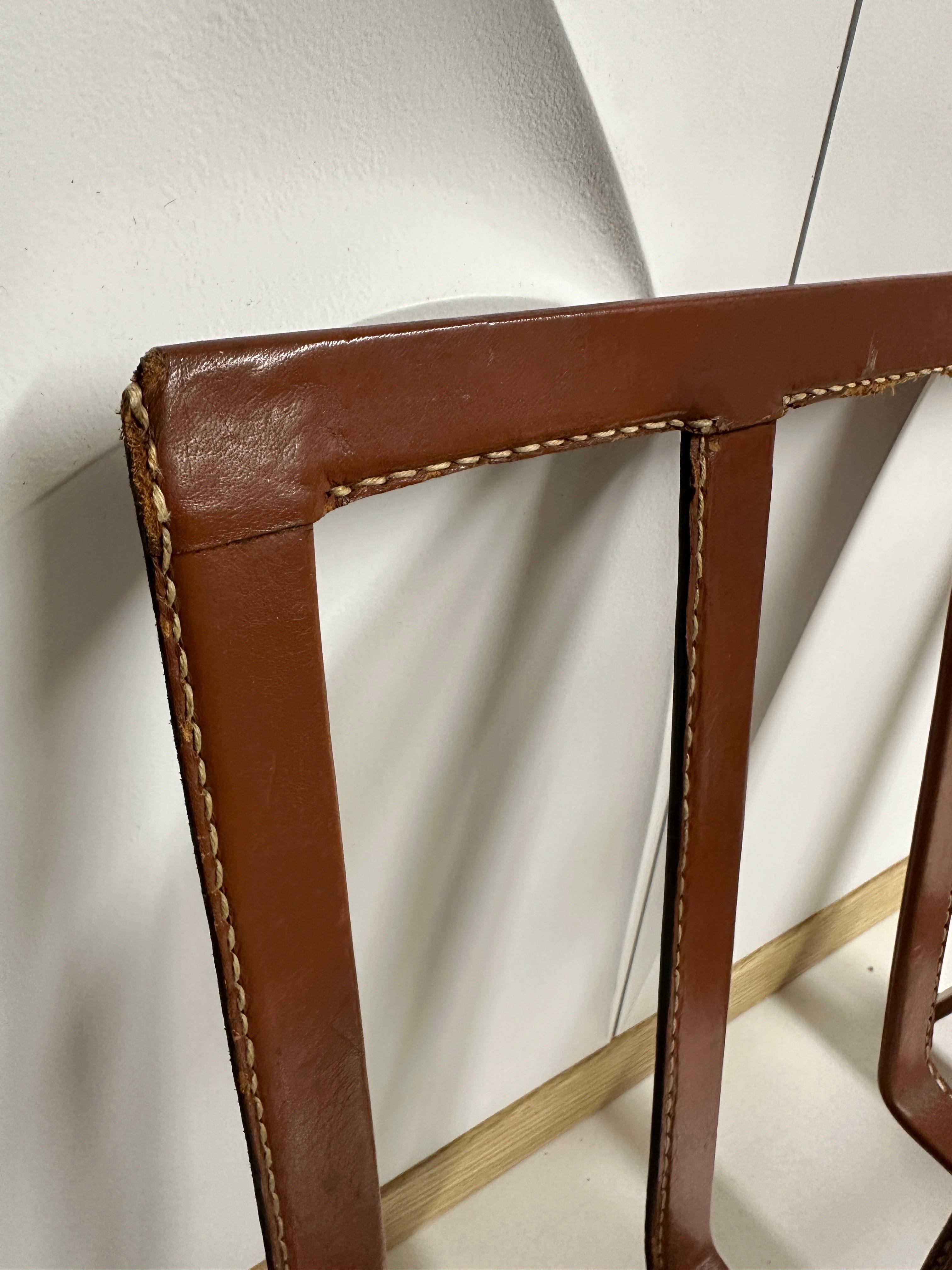 Stitched Leather Magazine Rack For Sale 6