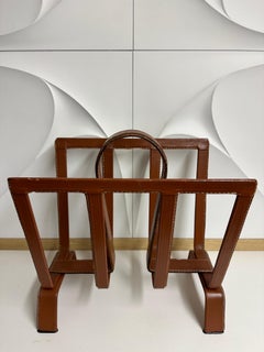 Stitched Leather Magazine Rack